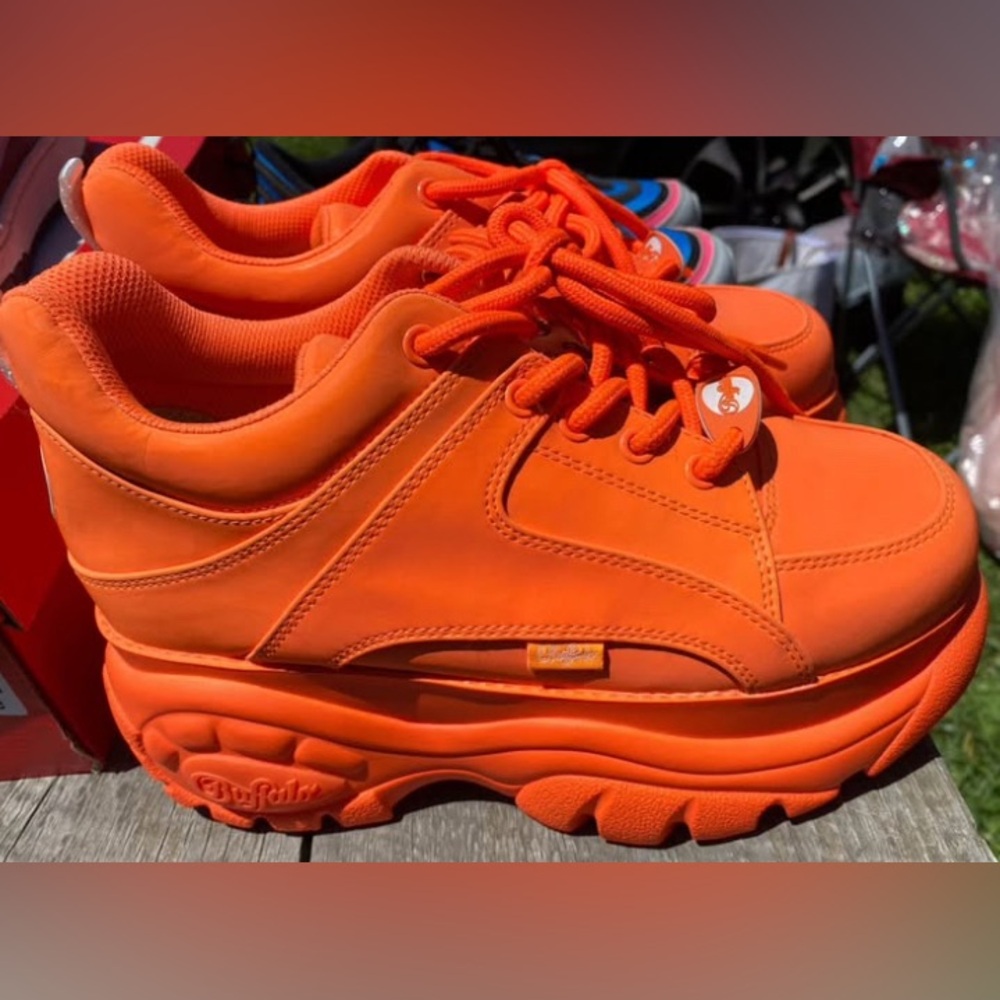 Buffalo London Women's Orange Platform Sneaker